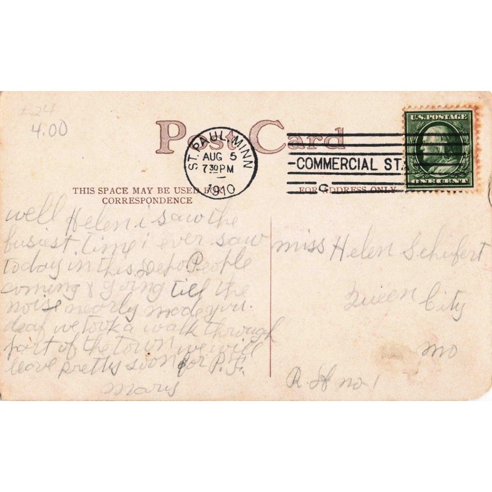 Vintage 1910 Sincere Wishes Cedar Waxwing Bird Postcard St. Paul MN Postmark - Picture 2 of 2